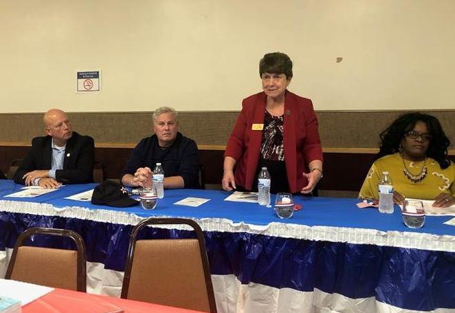 Leising speaks with Shelbyville Veterans of Foreign Wars